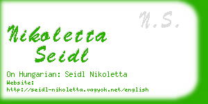nikoletta seidl business card